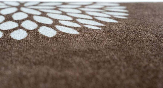 Sdim 917 Flowers Universal Anti-slip Rug Rectangular Taupe