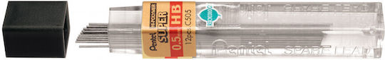 Pentel 12 Συσκευασίες x 12 Μύτες Μολυβιού Πάχους 0.5mm Τύπου HB