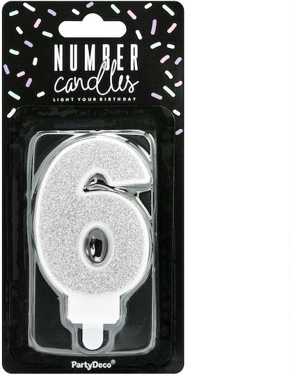 PartyDeco Birthday Candle Number in Silver Color PARX1172