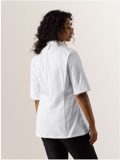 Le Nouveau Chef Coat Chef 100% Cotton made Female White with Short Sleeve
