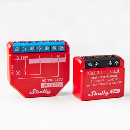 Shelly 1PM Mini Gen3 Smart Switch 1 Καναλιού Wi-Fi & Bluetooth 8A