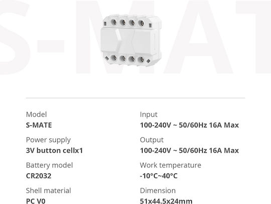 Sonoff S-MATE Smart Switch 3 Channels Wi-Fi Bluetooth ZigBee & RF 16A (With Neutral)