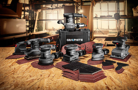 Graphite Έκκεντρο Τριβείο 125mm Ρεύματος 300W με Ρύθμιση Ταχύτητας και με Σύστημα Αναρρόφησης