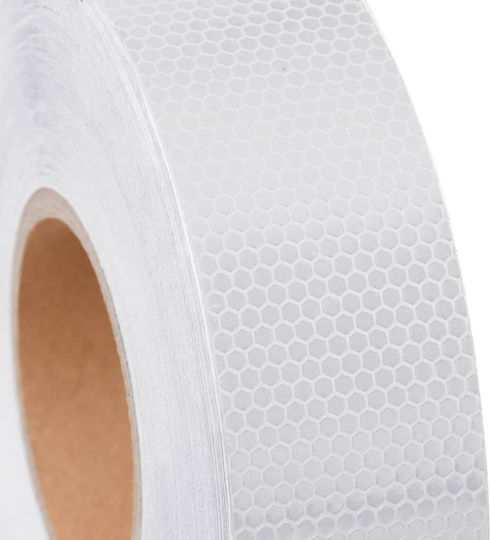 vidaXL Self-Adhesive Reflective Tape Made of Plastic in White Colour 50m x 5cm