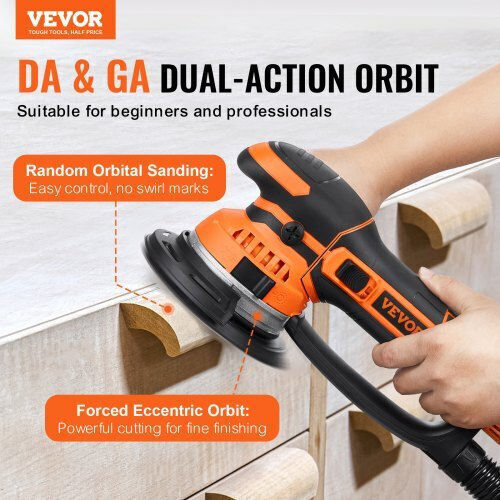 Vevor GDSGJBS6INCHPL1CBV2 Έκκεντρο Τριβείο 150mm Ρεύματος 850W με Ρύθμιση Ταχύτητας και με Σύστημα Αναρρόφησης