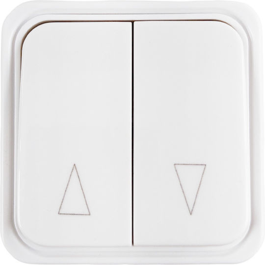 Eurolamp Wall Push Roller Shutter Button White 147-12244