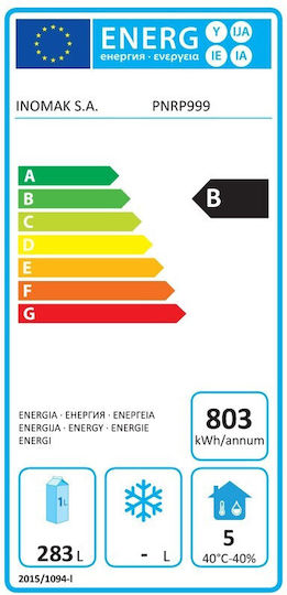 Inomak Frigider Inoxidabil de Banc 421lt cu 3 Uși și Unitate de Răcire 0/+10°C L179xl70xH88cm