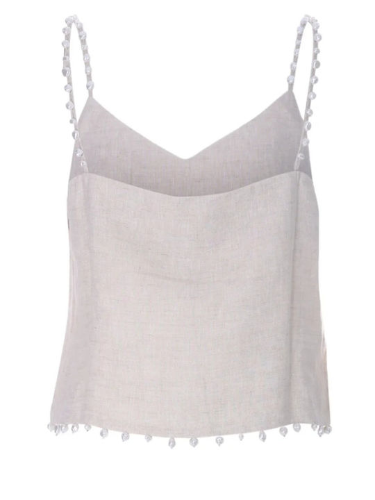 Women's Summer Blouse Linen Beige