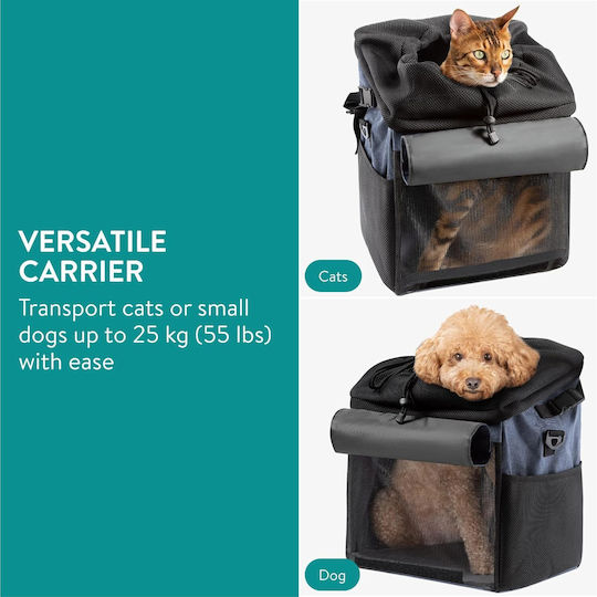 Navaris Dog/Cat Carrying Blue Backpack for 6kg Pets L31xW27xH27cm