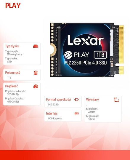 Play SSD 1TB M.2 NVMe PCI Express 4.0 LNMPLAY001T-RNNNG