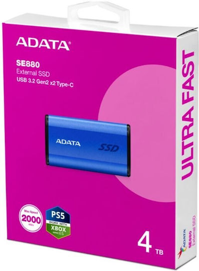 Adata SE880 USB 3.2 External 2.5" SSD 4TB Blue