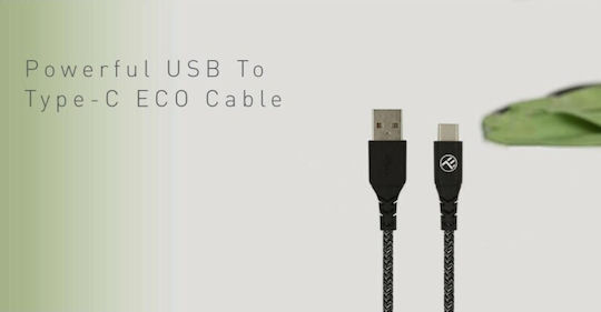 Tellur Geflochten USB 2.0 Kabel USB-C männlich - USB-A Schwarz 1m (TLL155491)