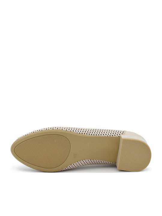 Leder Pumps Beige