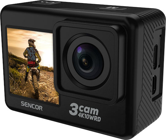 Sencor 3CAM 4K10WRD 128GB Action Camera 4K Ultra HD Υποβρύχια (με Θήκη) με Οθόνη 2" και Wi-Fi Μαύρη