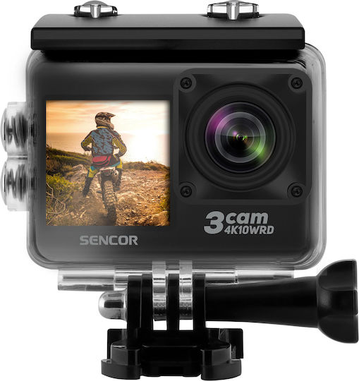 Sencor 3CAM 4K10WRD 128GB Action Camera 4K Ultra HD Υποβρύχια (με Θήκη) με Οθόνη 2" και Wi-Fi Μαύρη