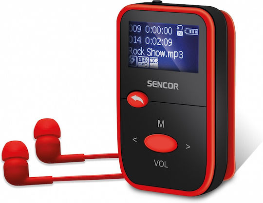 Sencor MP3 Player (8GB) με Οθόνη LCD 1.1" Κόκκινο SFP 4408RD