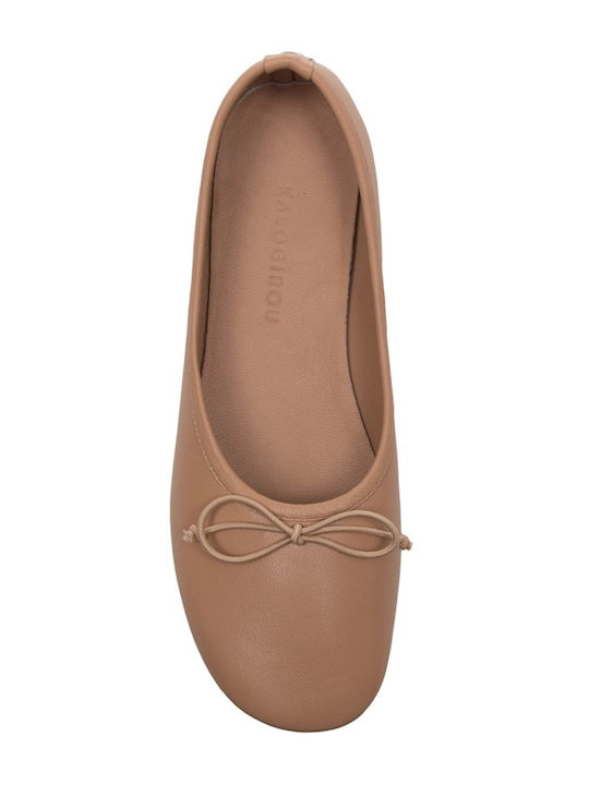 Leder Damen Ballerinas Rosa