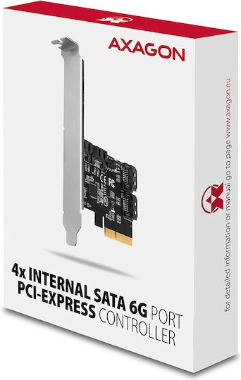 Axagon Κарта PCIe в 4 порта SATA