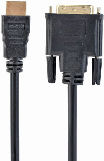 Cablexpert Кабел DVI-D мъжки - HDMI мъжки 1.8м Черен (CC-HDMI-DVI-6)