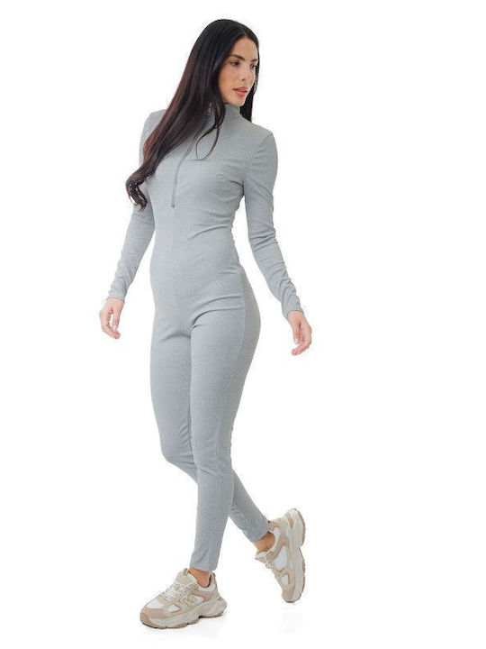Damen Langärmelig Einteiler Anzug Grey