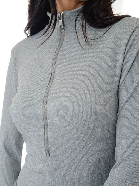 Damen Langärmelig Einteiler Anzug Grey