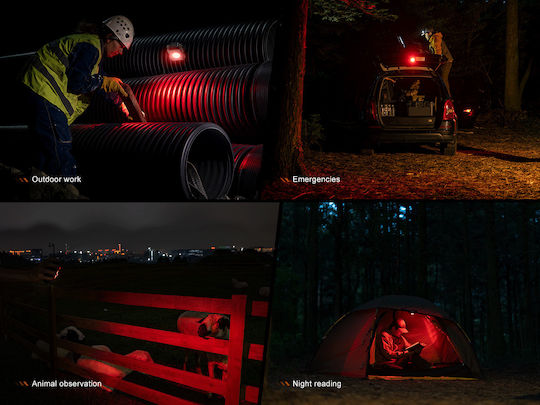 Fenix CL27R Φανάρι Led Επαναφορτιζόμενο για Camping με Φακό 1600lm Κόκκινο