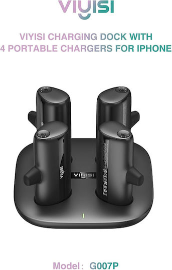 Viyisi G007P 4xCharging Dock Lightning Power Bank 5000mAh Black