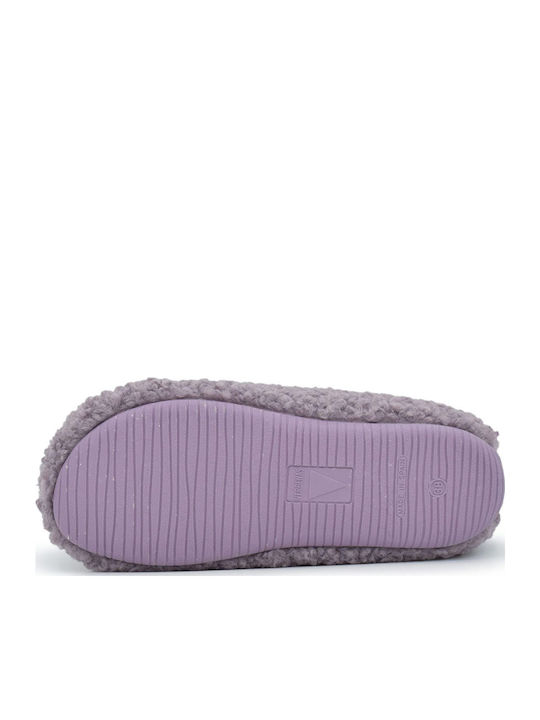 York Curly Anatomische Damen Hausschuhe Flieder