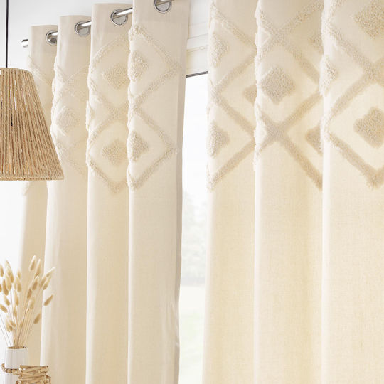 Curtain With Grommets L-c Inca Ecru 140x240cm
