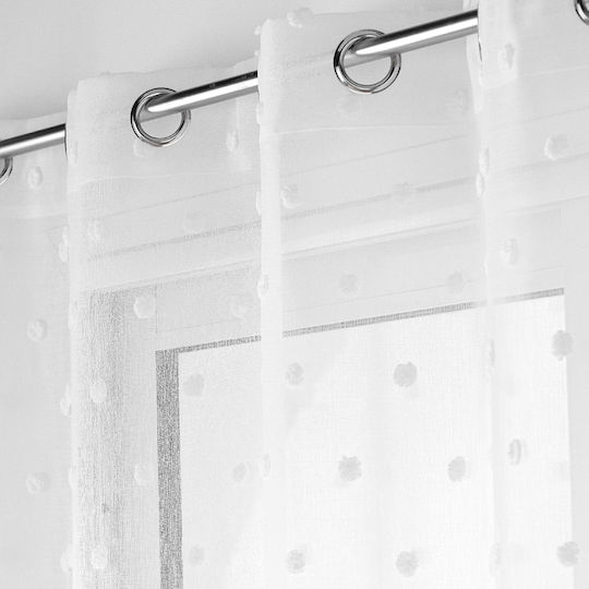 Curtain with Grommet L-c Pompinou White 140x240cm