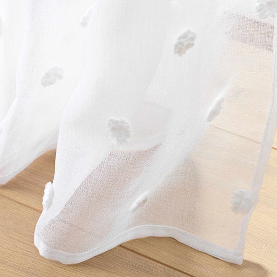 Curtain with Grommet L-c Pompinou White 140x240cm