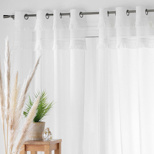Curtain with Grommets L-c Frangina White 140x240cm