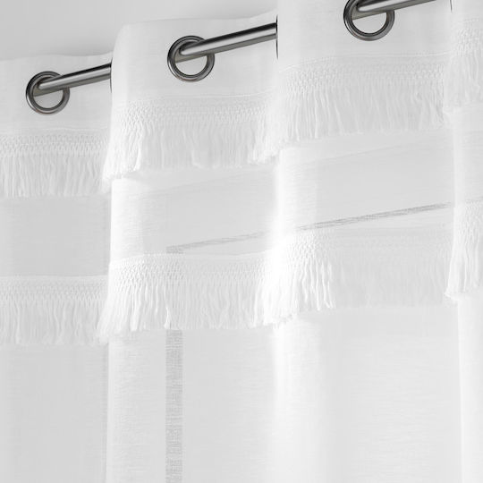 Curtain with Grommets L-c Frangina White 140x240cm