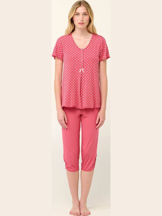 Vamp Σετ Πιτζάμες Εγκυμοσύνης & Θηλασμού Pink Taupe