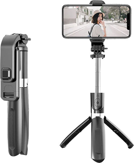 Techsuit Selfie-Stick mit Bluetooth / Fernsteuerung Schwarz