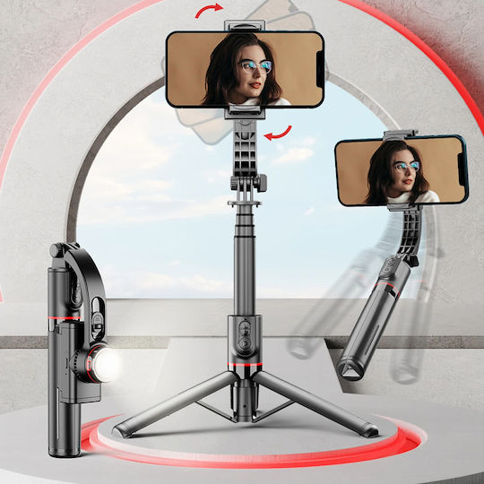 Techsuit Selfie Stick με Bluetooth / Τηλεχειριστήριο Μαύρο