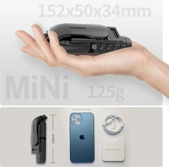 Techsuit Selfie Stick με Bluetooth / Τηλεχειριστήριο Μαύρο