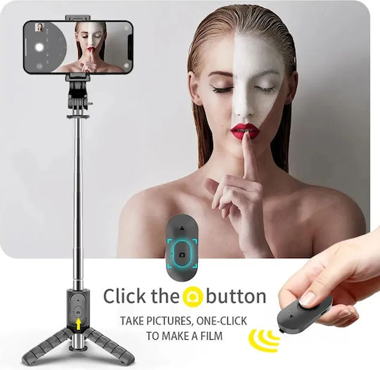 Techsuit Selfie Stick με Bluetooth / Τηλεχειριστήριο Μαύρο