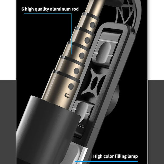 Techsuit Selfie Stick με Bluetooth / Τηλεχειριστήριο Μαύρο