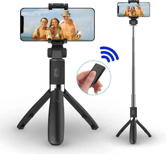 Techsuit Selfie Stick με Bluetooth / Τηλεχειριστήριο Μαύρο
