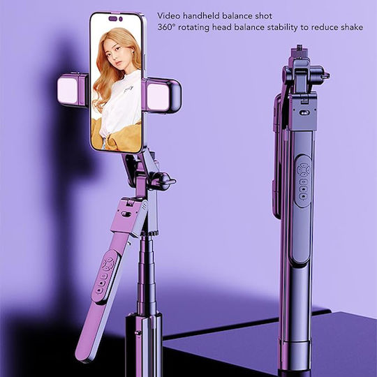 Techsuit Selfie Stick με Bluetooth / Τηλεχειριστήριο Μαύρο