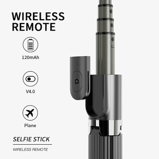 Techsuit Selfie Stick με Bluetooth / Τηλεχειριστήριο Μαύρο