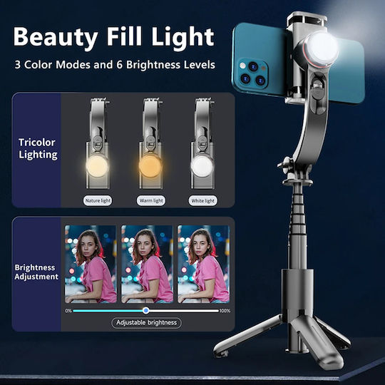 Techsuit Selfie Stick με Bluetooth / Τηλεχειριστήριο Μαύρο