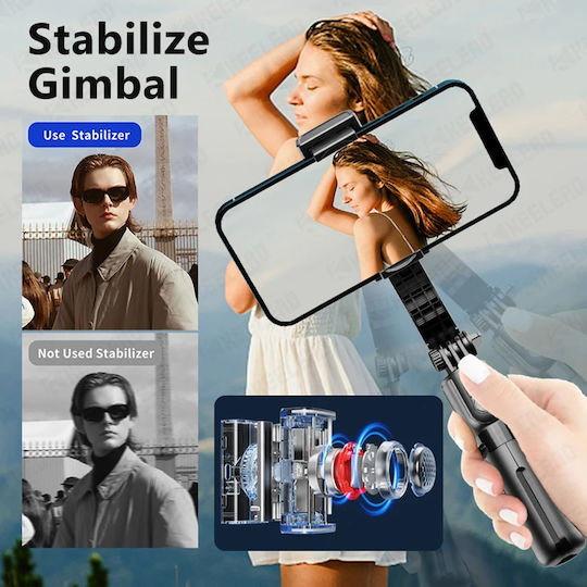 Techsuit Selfie Stick με Bluetooth / Τηλεχειριστήριο Μαύρο