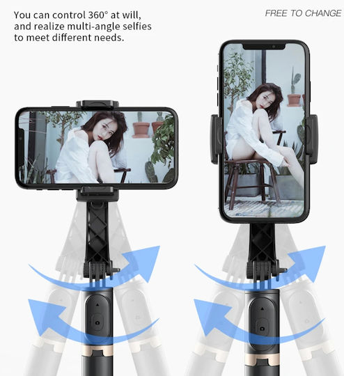 Techsuit Selfie Stick με Bluetooth / Τηλεχειριστήριο Μαύρο