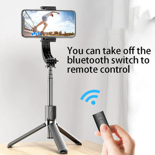 Techsuit Selfie Stick με Bluetooth / Τηλεχειριστήριο Μαύρο