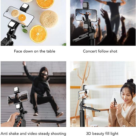 Techsuit Selfie Stick με Bluetooth / Τηλεχειριστήριο Μαύρο