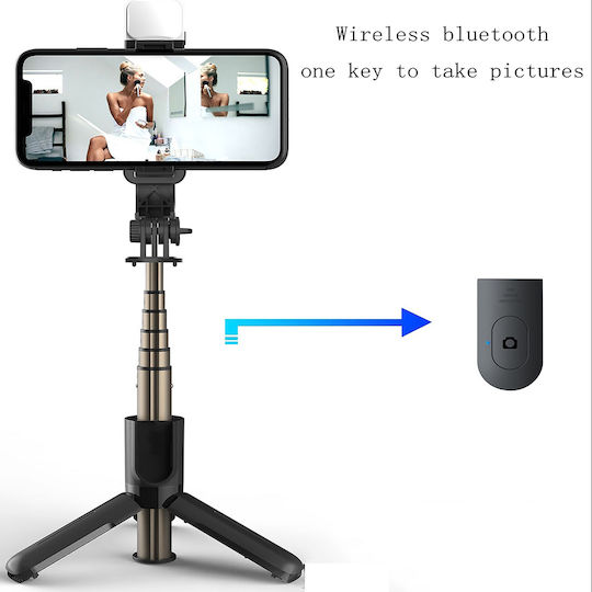Techsuit Selfie Stick με Bluetooth / Τηλεχειριστήριο Μαύρο