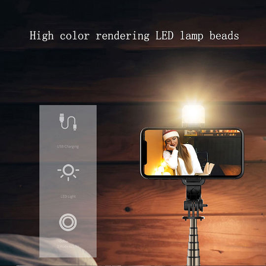 Techsuit Selfie Stick με Bluetooth / Τηλεχειριστήριο Μαύρο