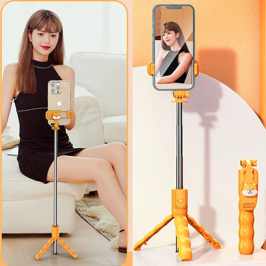 Techsuit Selfie Stick with Remote Control Kt01 Orange